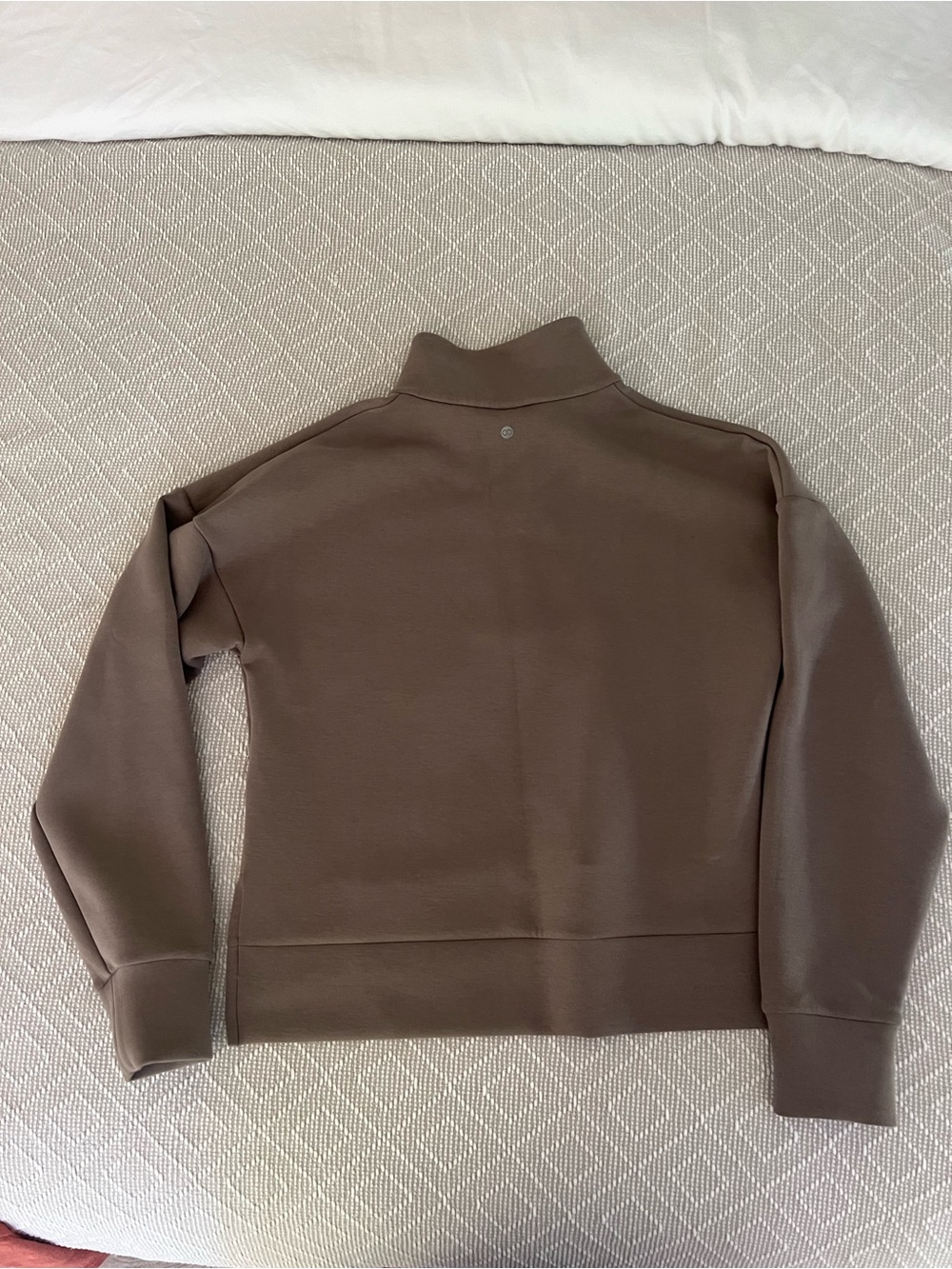 CALIA Women's Soft Scuba Mock Neck 1/4 Zip Sweatshirt - Taupe - Picture 4 of 6
